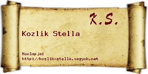 Kozlik Stella névjegykártya